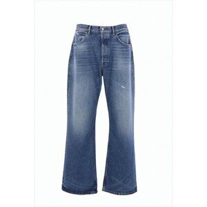 ACNE STUDIOS Relaxed-Fit Medium-Wash Denim Pants with Distressed Details